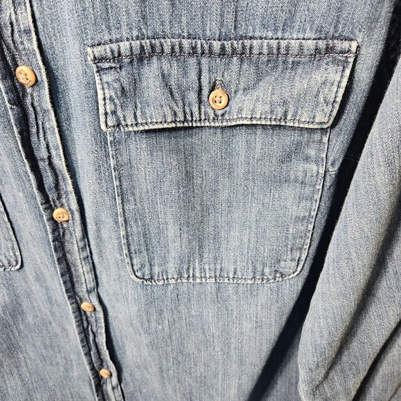 Merona Mens Denim Button-Up Shirt XXL Made In Indonesia - Picture 3 of 4